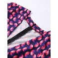 thumbnail image 5 of Vestido largo con estampado para mujer, traje holgado con manga abullonada y cuello en V profundo, con bolsillo drapeado, a la moda, novedad de verano 2024, 5 of 5