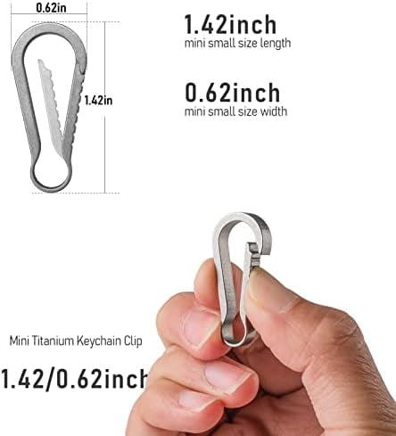 Jointown Titanium Key Ring Hooks, Small Carabiner Keychain Clip,Mini Snap Keyring Key Organizer Key Chain