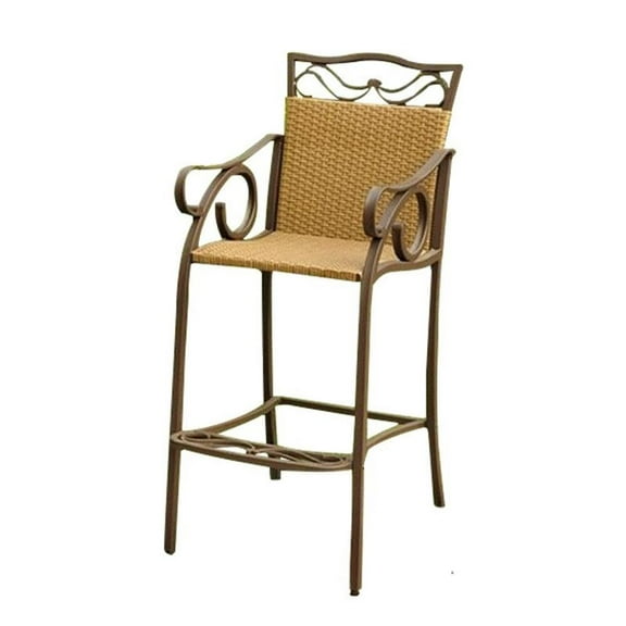 Pemberly Row Patio Bar Stool in Honey (Set of 2)