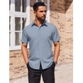 thumbnail image 3 of COOFANDY Mens Short Sleeve Button Down Wrinkle Free Dress Shirts Summer Business Casual Shirt, 3 of 6