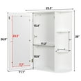 thumbnail image 5 of ZENSTYLE Wall Mounted Cabinet MDF Kitchen Storage Organizer W/ Mirror, White, 5 of 9
