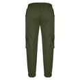 thumbnail image 5 of DJDLJWCJ Mens Cargo Pants Stretch Straight Leg Elastic Waist Pants Multi-Pocket Solid Winter Outdoor Hiking Pants Army Green S, 5 of 6