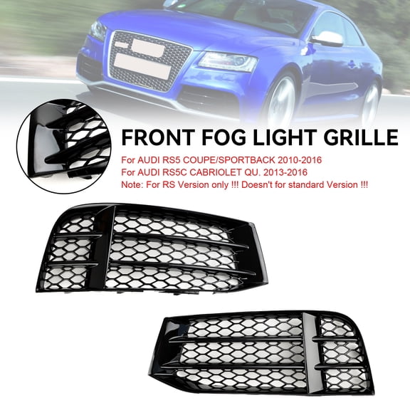 Front Bumper Lower Fog Light Cover Grill Grille Fit for Audi RS5 2010-2016