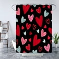 thumbnail image 4 of Valentine''s Day Shower Curtain Romantic Red Heart Cute Colorful Hearts Modern Art Dot Sweethearts Love Couple Wedding Lover Creative Bath Curtain with Hooks, 4 of 6