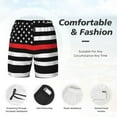 thumbnail image 3 of Mens Thin Blue Line Flag 2 in 1 Quick Dry Swim Trunks with Compression Liner Beach Shorts, 3 of 6