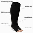 thumbnail image 6 of Open Toe Compression Socks Women, LOFIR Compression Socks for Women and Men - 2 Pairs of 20-30 mmHg Knee High Stockings, Plus Size Toeless Compression Socks for Women Wide Calf, Mixed Color, 2XL, 6 of 9