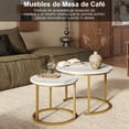 thumbnail image 3 of SIMPLE HOGAR Juego de 2 Mesa de Centro para Sala, Mesa de Centro Redonda Nido, Mesa de Centro Minimalista F&aacute;cil de Montar, Adecuada para Sala de Estar, Oficina, Balc&oacute;n（, 3 of 8