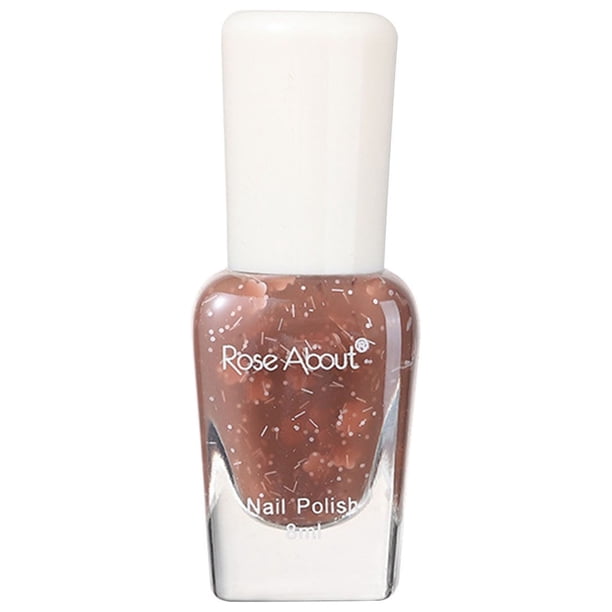 Esmalte de uñas a base de agua, desgarrable, para hornear, sin olor, brillante, con lentejuelas, para realzar las uñas (8 ml)