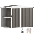 thumbnail image 2 of Outsunny 8 x 4ft Garden Storage Shed, Outdoor Metal Tool Shed with 2-Tier Storage Rack, Vents and Lock for Backyard, Patio, Lawn, Warm Gray, 2 of 9