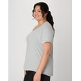 thumbnail image 3 of Hanes Just My Size Cotton Jersey Short Sleeve V-Neck T-Shirt (Plus ) Light Steel 2X Women's, 3 of 5
