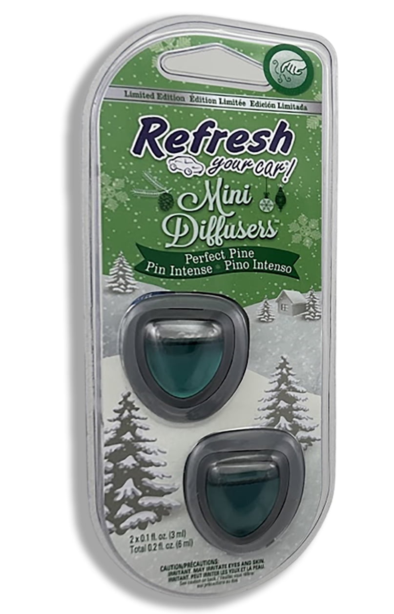 Refresh Car Air Freshener Vent Clip and Mini Car Oil Diffuser, Long
