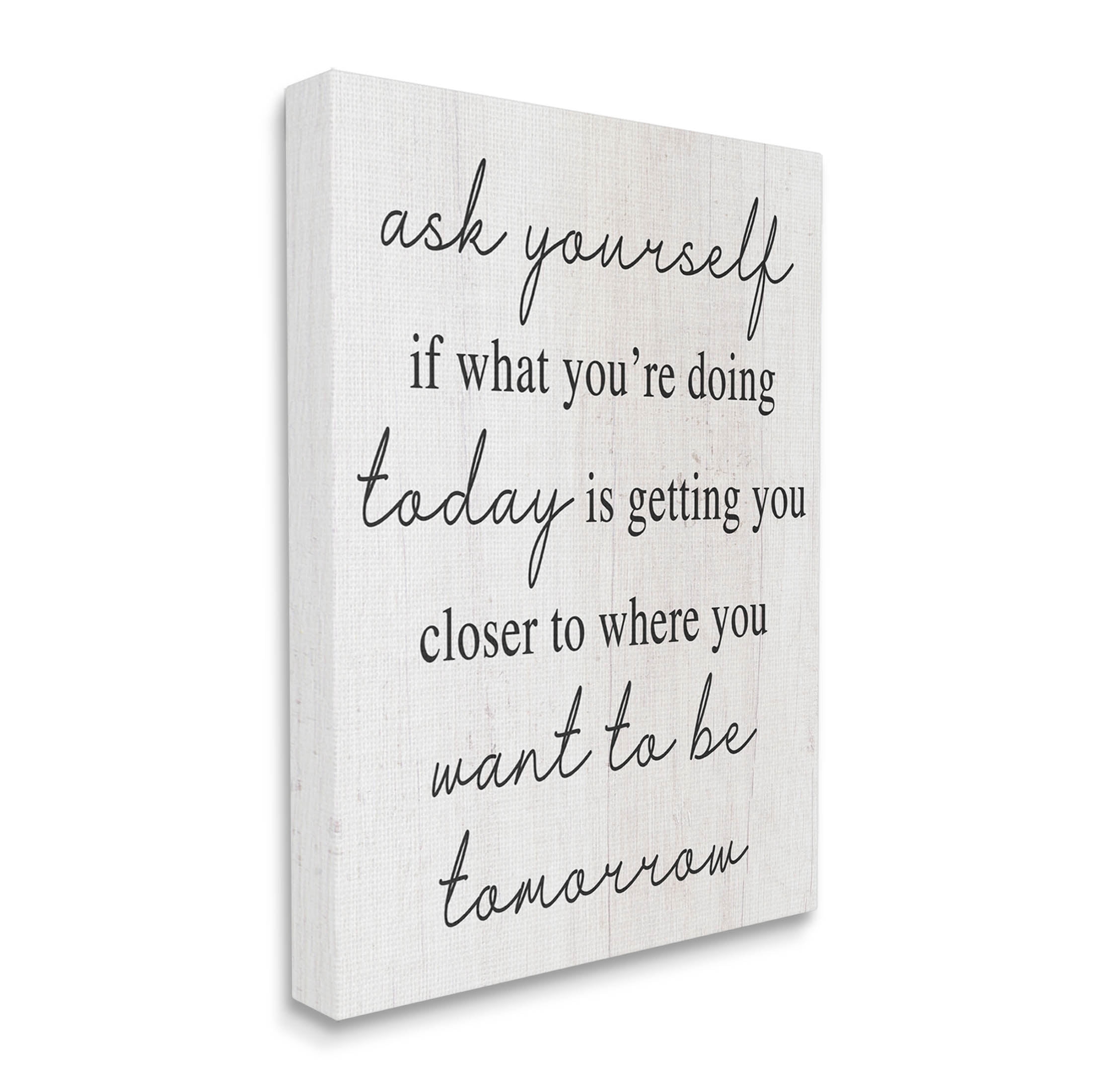 Stupell Industries Where You Want To Be Phrase Graphic Art Gallery Wrapped Canvas Print Wall Art, Design by Lil' Rue