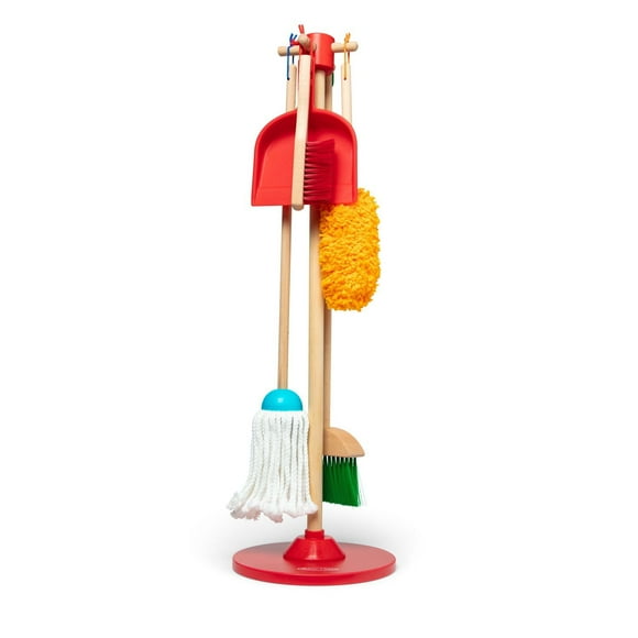 Melissa & Doug Dust! Sweep! Mop! 6-Piece Pretend Play Cleaning Set - FSC Certified
