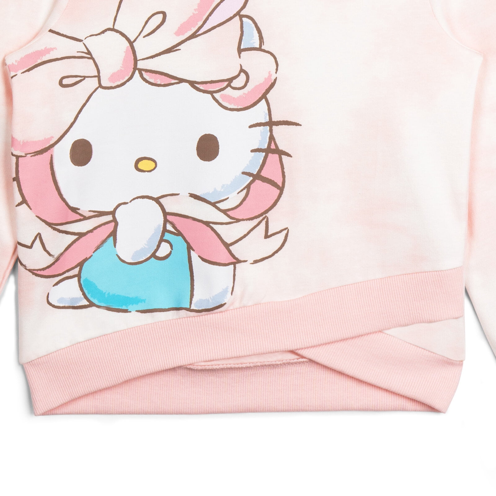 Hello Kitty French Terry Pullover Crossover Hoodie Tie Dye Toddler to Big Kid