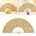 thumbnail image 2 of lixuesong Glittering Hand Fan For Stage Performances Foldable Kungfu Handheld Folding Fan With Sparkling Design, 2 of 3