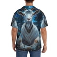 thumbnail image 3 of Sikiie Forest Meditating Goat Men's Wrinkle Free Untucked Cuban Shirt Business Casual Button Down Shirts Short Sleeve Shirt3X-Large, 3 of 5