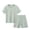 Green, variant on Ahuyic Toddler Kids Casual Fashion Outfits, Spring And Autumns Solid Color Top And Pants Set For Kids, Children's Short Sleeved Round Neck Top Set Elastic Waist Shorts Children's Summer Casual Set