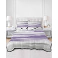 thumbnail image 3 of Quilts Queen Size, Purple Grey Ombre Soft Comforter Bedding Set for Bed, Abstract Art Oil Painting Modern Lightweight Quilted Bedspread with Pillow Cover(2 Pieces) for All Season, 90x96 Inch, 3 of 6