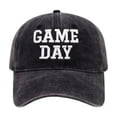 thumbnail image 2 of WJOSBXT Game Day Embroidered Baseball Cap, Vintage Washed Cotton Soft Brim Hat, Adjustable Metal Buckle Sports Casual Hat for Men Women, 2 of 6