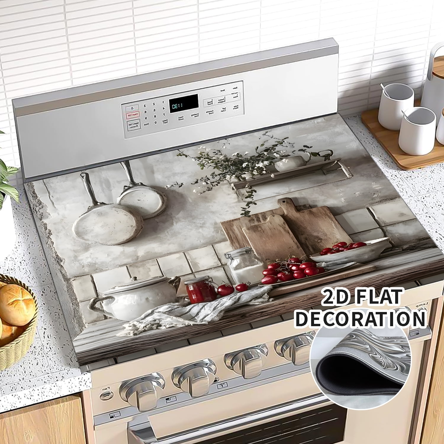 Heat-Resistant Glass Stove Top Cover– 28.5x20.5 Inch Electric Stove Protector, Scratch-Resistant, Expands Counter Space, Stylish Kitchen Decor