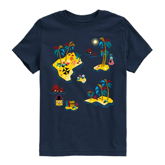 The Spongebob Movie: Search For Squarepants - Pirate Map Oversized - Youth Short Sleeve Graphic T-Shirt
