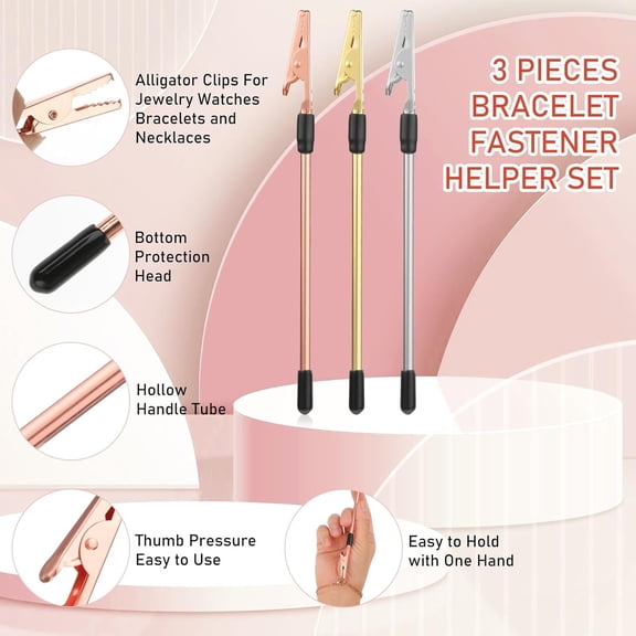 Bracelet Helper Tool Necklace & Bracelet Clasp Helper Clips | Fastener Assistants For Jewelry Making | Jewelry Clasp Helper For Women | Multi Function Jewelry Fastener Tool