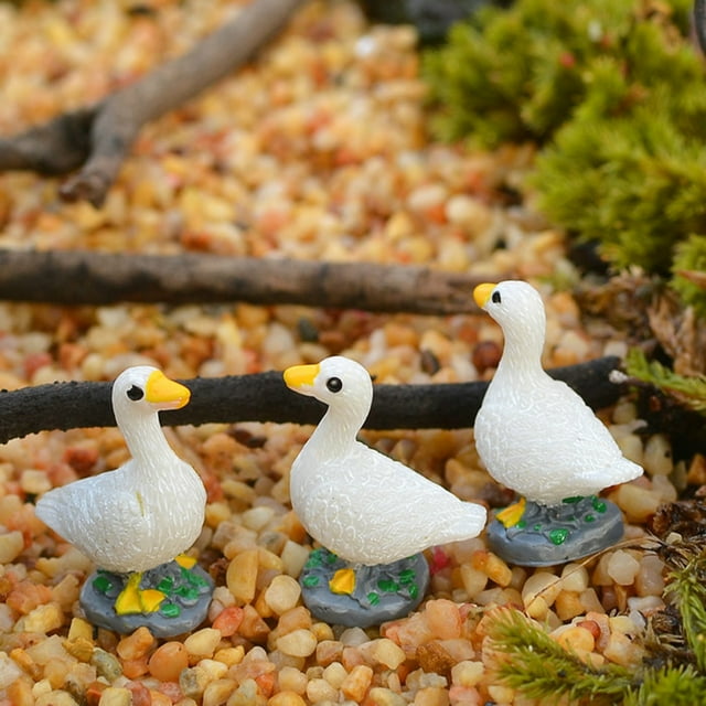 Flmtop 5Pcs Mini Statue de Canard Détail Délicat DIY Résine Micro Paysage Jardin Miniature Patio Décor