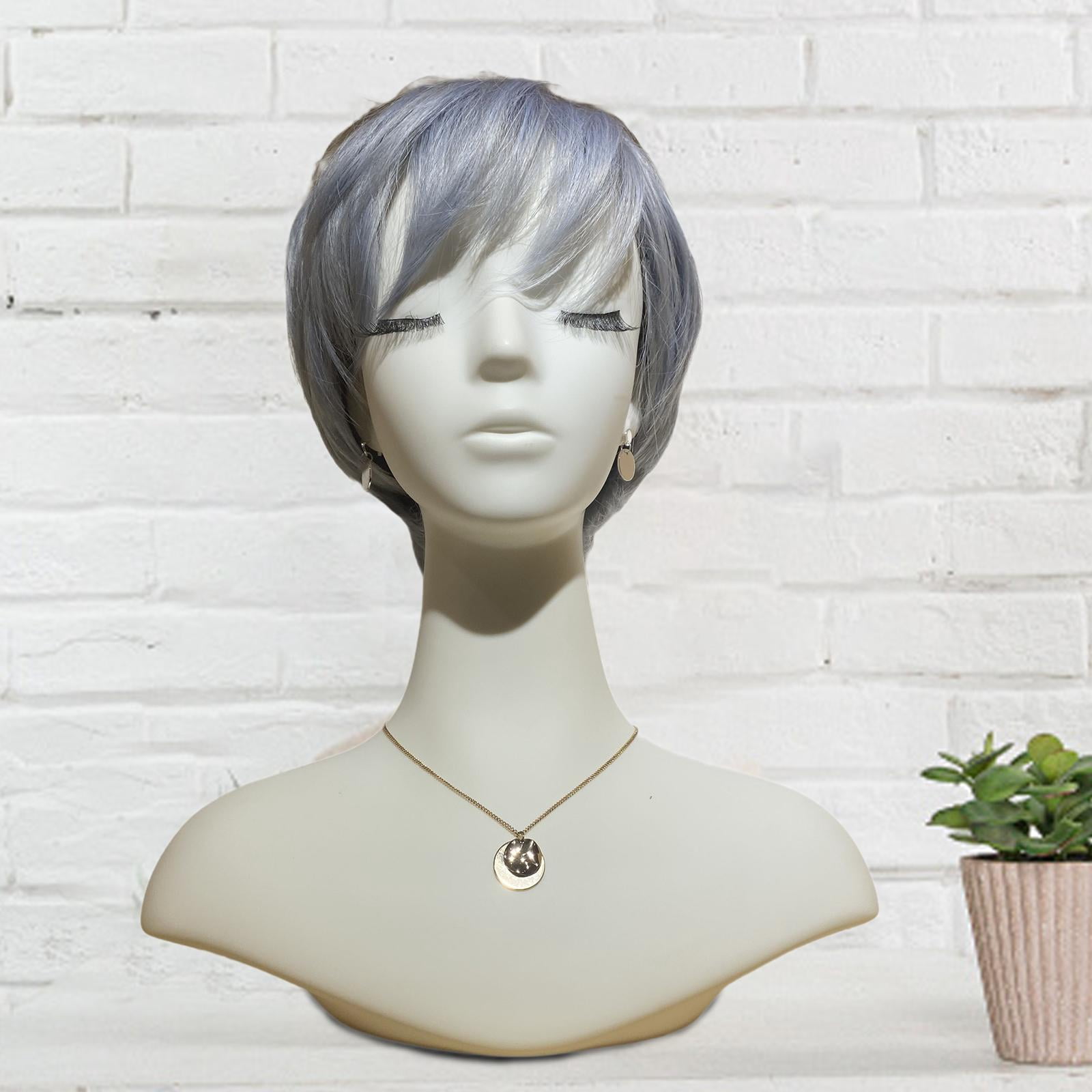 TOOYFUL Mannequin Head Holder Multipurpose Display Rack with Shoulder Female Head Rack for Scarf Hairpieces Earrings Hats Jewelry