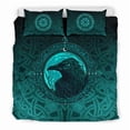 thumbnail image 1 of Viking Bedding Set, Ethnic Odin Raven Cyan RLT12, 1 of 6