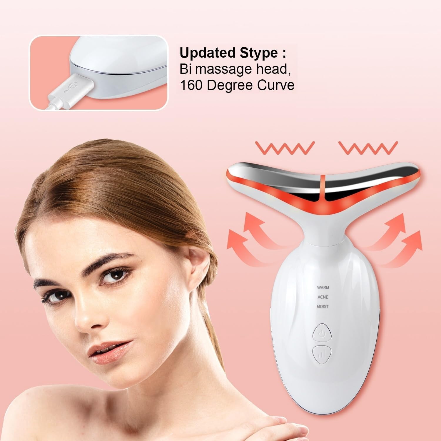 Banome Red Light Therapy for Face, 7 Color LED Facial Light Therapy, RED Light Device(White)
