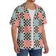 thumbnail image 2 of Fotbe Colorful Checkered Camisa Estampada de Manga Corta para Hombre, Casual de Verano, Estilo Playero, Sin Arrugas-4X-Large, 2 of 5