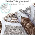 thumbnail image 6 of Tan and Grey Shower Curtain, Brown Retro Bohemian Geometric Fabric Shower Curtains Set for Bathroom Decorative, Boho Modern Paisley Restroom Decor Accessories with Hooks 72X72 Inch, 6 of 6