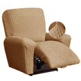 thumbnail image 1 of CHOK Housse Extensible pour Fauteuil Inclinable en Seersucker 2024 4 Pcs style Campagnard Fauteuil Inclinable Housse de Protection Simple pour Meubles de Maison Lavable Durable 1 Place/amande, 1 of 7