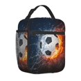 thumbnail image 2 of Soccer Ice Splash Insulated Lunch Box Lunch Bag for Women Men, Portable Leakproof Cute Tote Cooler Meal Bag, Reusable Lunch Container for for Work/Office/Picnic/Travel/School, 2 of 7