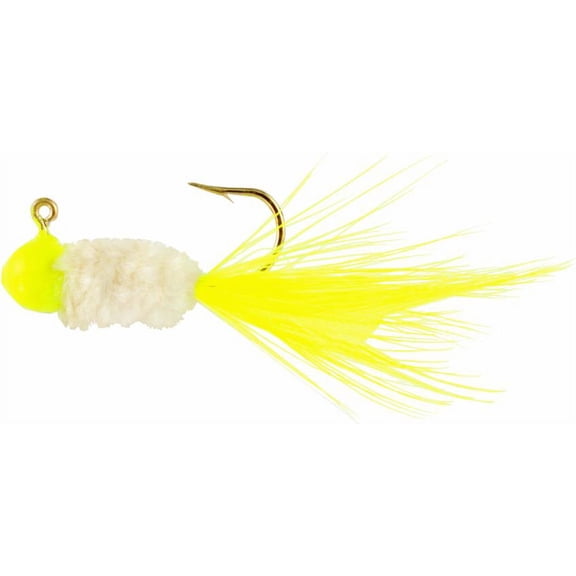 Mr Crappie SD3D-733 Slab Daddy Jig 1/8 oz Chartreuse And White Perch