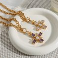 thumbnail image 4 of Faty-T Minimalist Cross Necklace for Petite Women 14K Gold Plated Dainty Faith Birthstone Pendant, 4 of 6