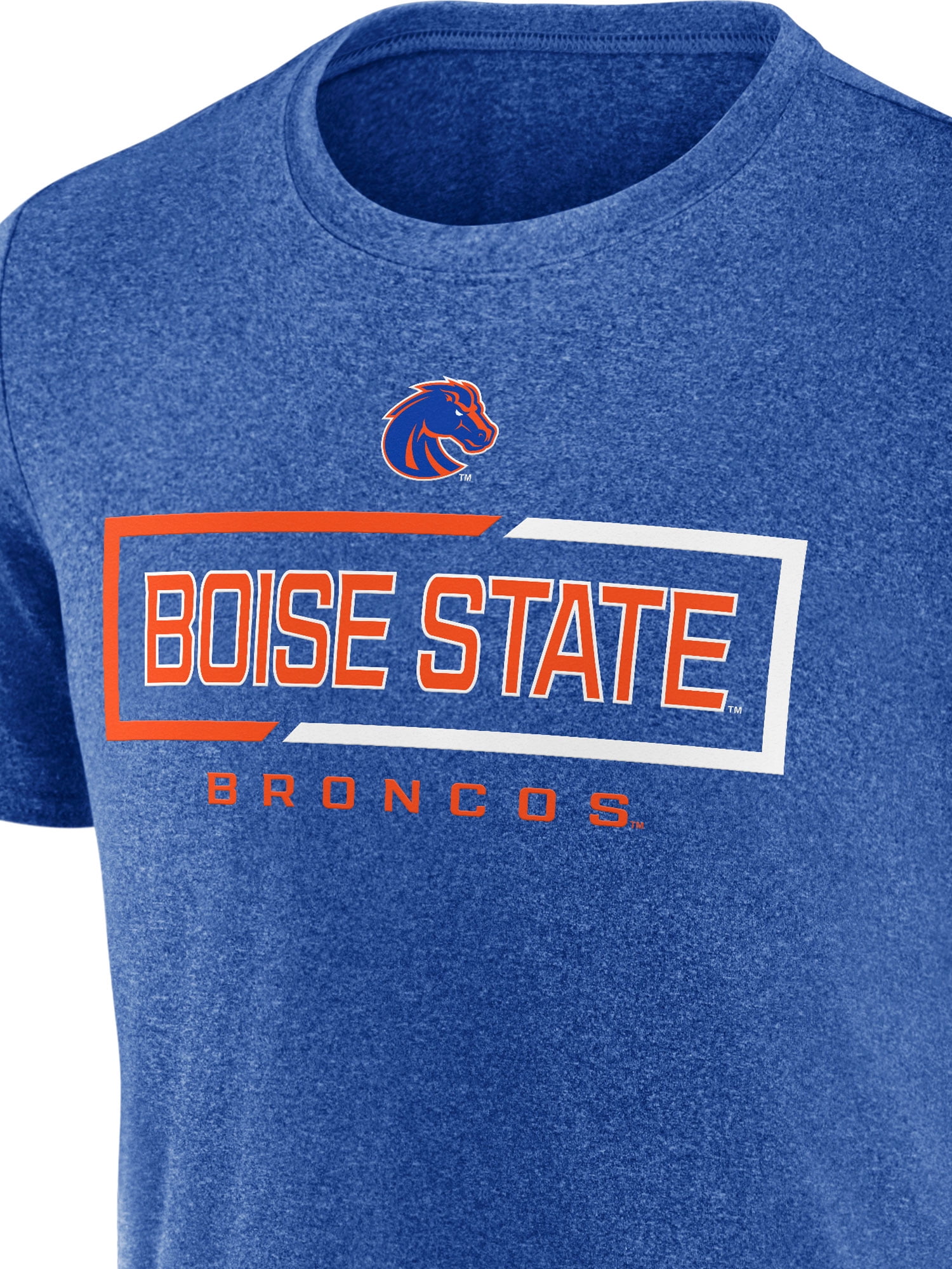 NCAA Boise State Broncos Men's Synthetic Blue Heather Short Sleeve T-Shirt