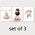 thumbnail image 3 of 2D FIat, 3pcs Ballet Dancer Canvas Wall Art Set - Modern and Artistic Decor Style, Classic Portrait Theme, Frameless, Suitable for Pink Watercolor Ballet Print with Bow and Shoes, Wall Decoration, 2, 3 of 4