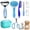 Blue, variant on Hoolife Pet Grooming Brush Kit, 8 Pcs for Shedding & Matted Fur, with Flea Comb and Dog Bath Brush, Cat Dog Brush Grooming Kits, Pink