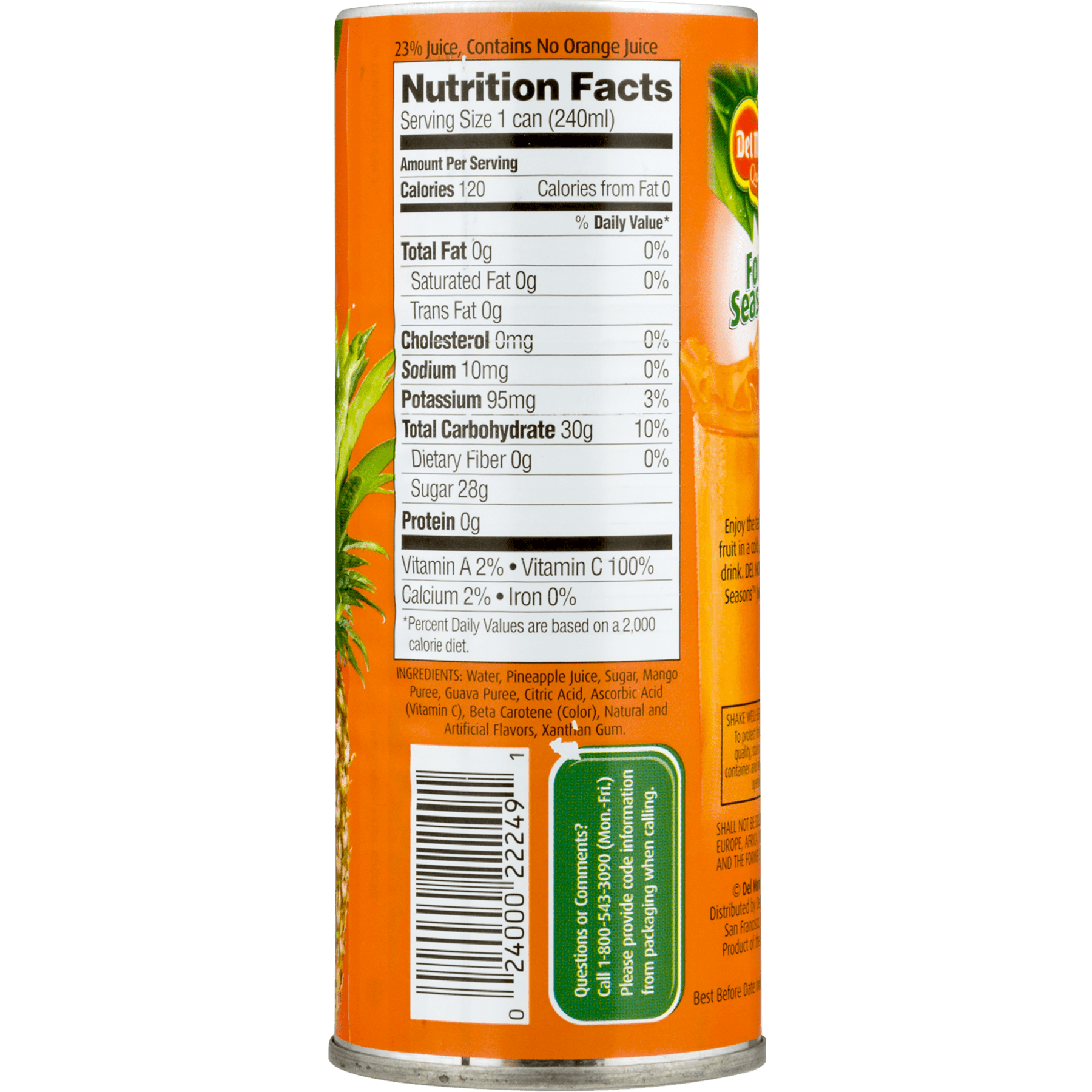 Del Monte Juice, Four Seasons, 8.1 Fl Oz
