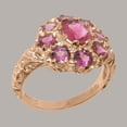 thumbnail image 2 of LBG British Made 9k Rose Gold Ring with Natural Pink Tourmaline Womens Statement Ring - 33 size options - Size 7.25, 2 of 8