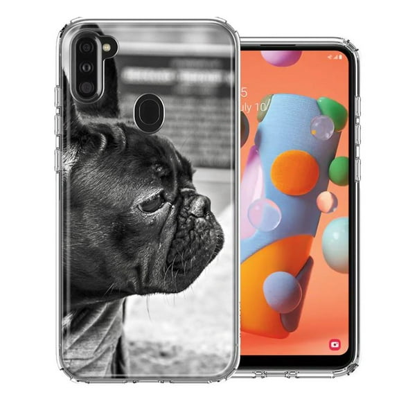 MUNDAZE For Samsung A11 French Bulldog Design Double Layer Phone Case Cover