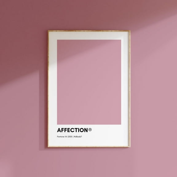 Affection Pink Pantone Print Poster, Pink Pantone Poster Print, Pink Wall Art, Pantone Colors, Pantone Print, Color Swatch Wall Art, Modern Wall Decor, 8x12 UNFRAMED