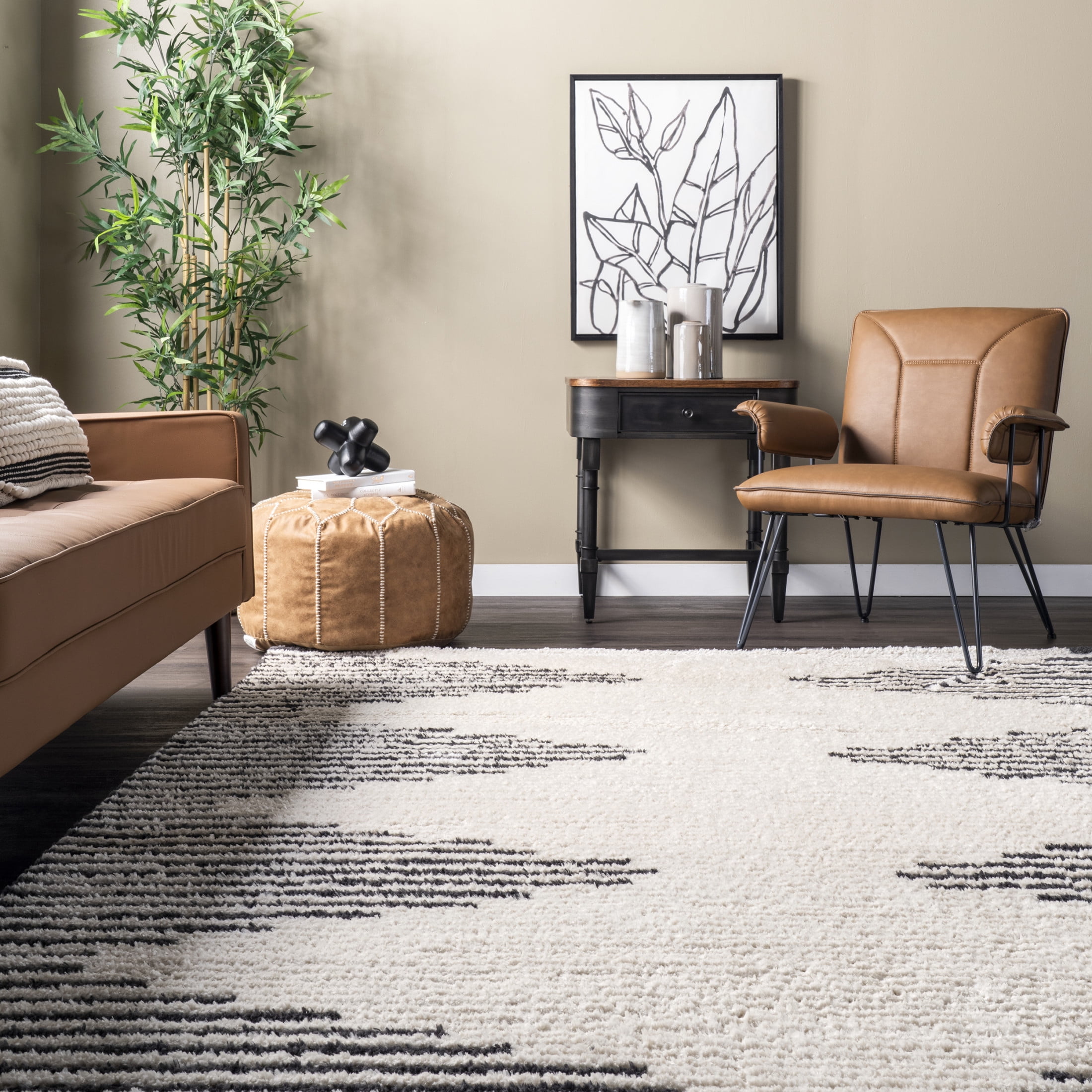 nuLOOM Morgan Contemporary Shag Fringe Area Rug, 8' 10" x 12', Morgan Beige