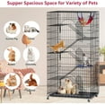 thumbnail image 2 of Jhsomdr Large Cat Cage 6-Tier Wire Cat Kennels with Hammock Indoor Kitten Metal Cat Enclosure Detachable Cat Playpen for 1-5 Cats, 2 of 7