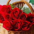 thumbnail image 3 of Flor de rosa artificial con hojas verdes, rama de flor de seda falsa realista, decoración para el hogar, la oficina, la boda, la fiesta, centro de mesa, 3 of 8