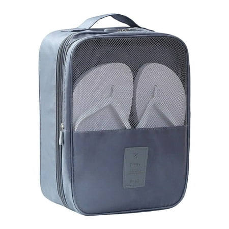 

Worallymy Shoes Storage Bag Sneakers Mesh Hole Dust Proof Zipper Pouch Oxford Fabric Shoe Holder Organizer for Household Travel Grey
