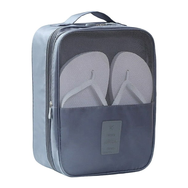 Qarigey Bolsa de almacenamiento de zapatos, zapatillas de deporte, bolsa con cremallera a prueba de polvo y agujero de malla, organizador de soporte para Envolturas para manijas de equipaje Gris Qarigey AP012004-02