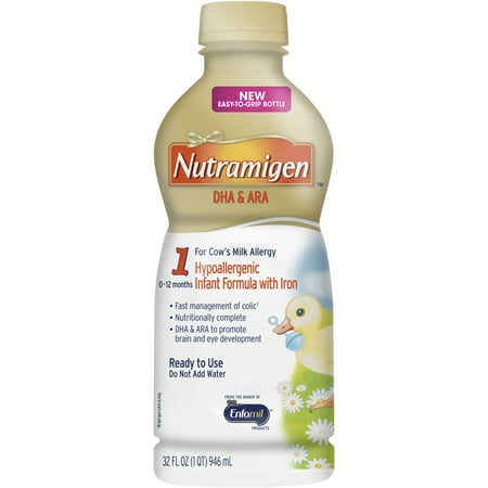 (3 pack) Nutramigen Hypoallergenic Baby Formula, Ready to Use, 32 fl oz