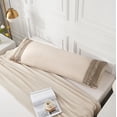 thumbnail image 2 of Move Over Housse de Coussin de Corps Taupe 20x54 Pouces Boho Chic Fait Main Décor à Franges 100 % Microfibre Lavée, 2 of 8